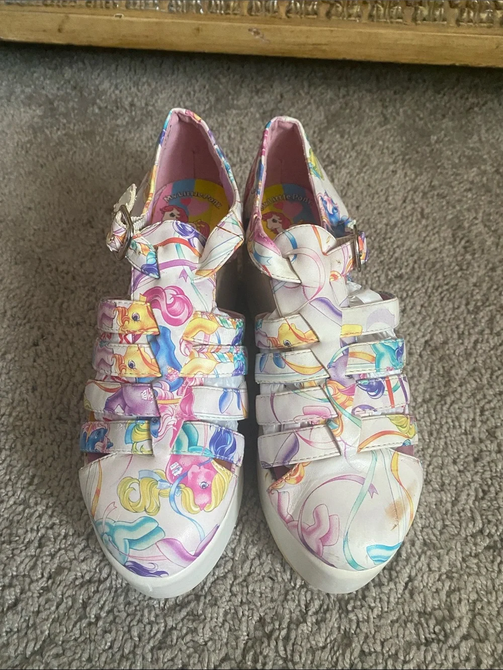 Iron Fist My little pony Multi-Color Printed platform sandals size 6 US